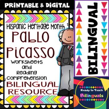 Preview of Hispanic Heritage Month - Pablo Picasso - Worksheets and Readings (Bilingual)