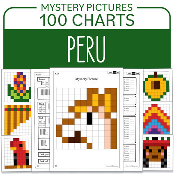 Preview of Hispanic Heritage Month Peru Hundred Charts Math Mystery Pictures Place value