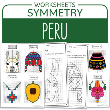 Preview of Peru Math Activity Peru Symmetry Lama Andean Condor Hispanic Heritage Month