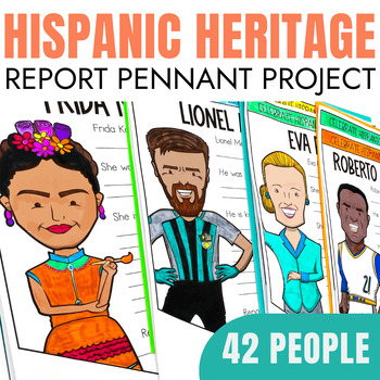 Preview of Hispanic Heritage Month Poster Pennant Research Report Project - Bulletin Board
