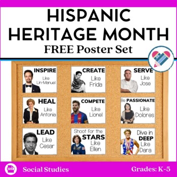 Preview of Hispanic Heritage Month Poster Set FREE