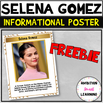 Preview of Hispanic Heritage Month Poster Set FREE Selena Gomez