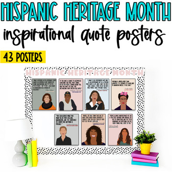 Preview of Hispanic Latinx Heritage Month quote Posters - Bulletin Board Hispanic History