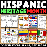 Hispanic Heritage Month Posters, Foods, Flags, and Maps