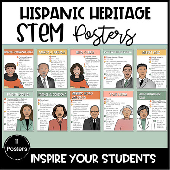 Preview of Hispanic Heritage Month Posters STEM Careers Hispanic American Scientists