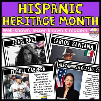 Preview of Hispanic Heritage Month Posters - 45 Latinx & Hispanic Figures Bulletin Board