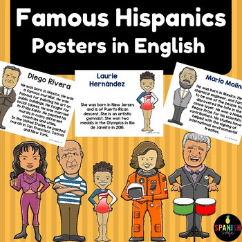 Preview of Hispanic Heritage Month Posters in English (Carteles herencia hispana en ingles)