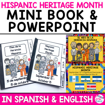 Preview of Hispanic Heritage Month Activities PowerPoint Mini Book and Google Slides