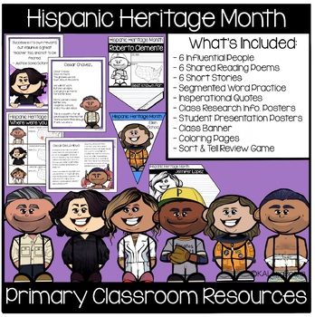 Preview of Hispanic Heritage Month Primary Classroom Shared Reading Resources and More!