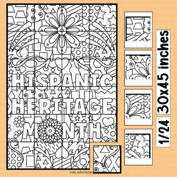 Preview of Hispanic Heritage Month Project Bulletin Board Activities Collaborative Coloring
