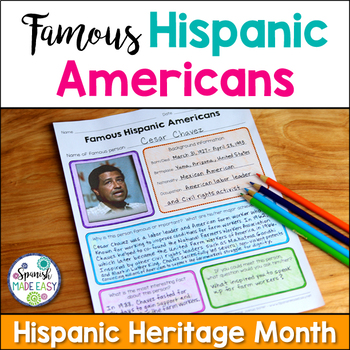 Preview of Hispanic Heritage Month Project: Famous Hispanic Americans