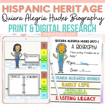 Preview of Hispanic Heritage Month Quiara Alegria Hudes Biography Print & Digital Activity