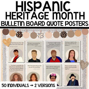 Preview of Hispanic Heritage Month Quote Posters for Latinx Bulletin Board & Decor