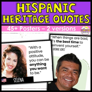 Preview of Hispanic Heritage Month Quote Posters for a Bulletin Board - 100+ posters