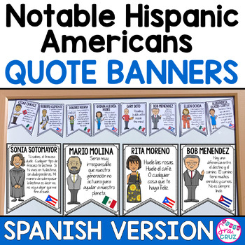 Preview of Hispanic Heritage Month Quotes Bulletin Board SPANISH VERSION