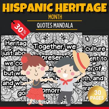 Preview of Hispanic Heritage Month Quotes Coloring Pages Sheets - Fun September Activities