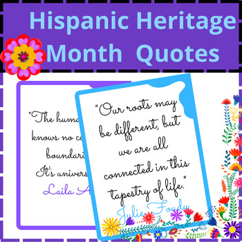 Preview of Hispanic Heritage Month  Quotes Poster-bulletin Board.