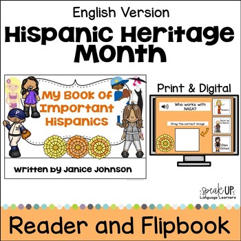 Preview of Hispanic Heritage Month Readers, Activities & Flip book - Print & Boom w Audio