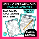 Hispanic Heritage Month Reading Activities | Spanish Sub Plans