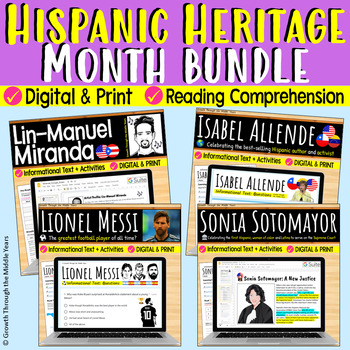 Preview of Hispanic Heritage Month: Reading Comprehension Bundle (Digital and Print)