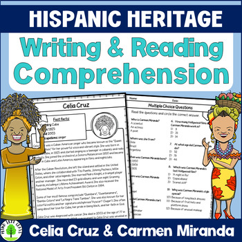 Preview of Hispanic Heritage Month Reading Comprehension {Carmen Miranda & Celia Cruz}