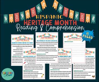 Preview of Hispanic Heritage Month Reading & Comprehension - Hispanic Culture text Passages