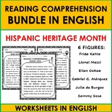 Hispanic Heritage Month Reading Comprehension WORKSHEETS BUNDLE