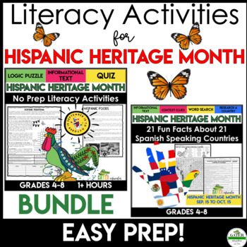 Preview of Hispanic Heritage Month Reading Passages Spanish Speaking Countries Research