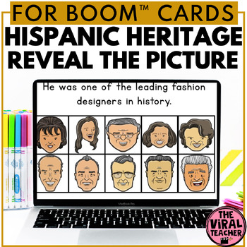 Preview of Hispanic Heritage Month Reveal the Mystery Picture Activities Boom™ Cards
