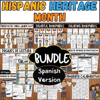 Preview of Hispanic Heritage Month SPANISH BUNDLE:Mes de la Herencia Hispana Bulletin Board