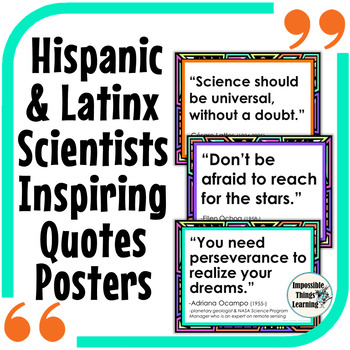 Preview of Hispanic Heritage Month STEM Inspirational Quotes Posters from Latinx Scientists