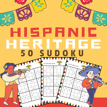 Preview of Hispanic Heritage Month SUDOKU - Hispanic Heritage Worksheets Activities