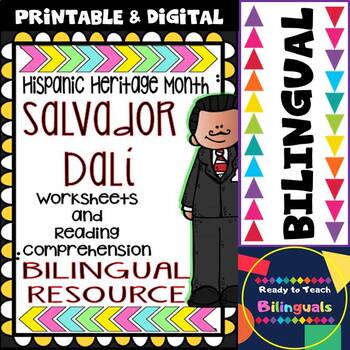 Preview of Hispanic Heritage Month - Salvador Dalí - Worksheets and Readings (Bilingual)