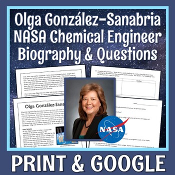 Preview of Latinx Hispanic Heritage Month Scientist Biography Text and Worksheet NASA