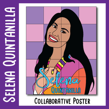 Preview of Hispanic Heritage Month | Selena Quintanilla Collaborative Poster Coloring pages