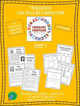 Preview of Hispanic Heritage Month Set 1 (Reading Passages, Questions, Graphic Organizers)