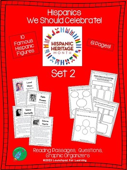 Preview of Hispanic Heritage Month Set 2 (Reading Passages, Questions, Graphic Organizers)