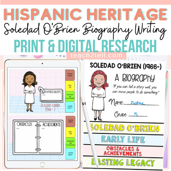 Preview of Hispanic Heritage Month Soledad O'Brien Biography Print & Digital Activity