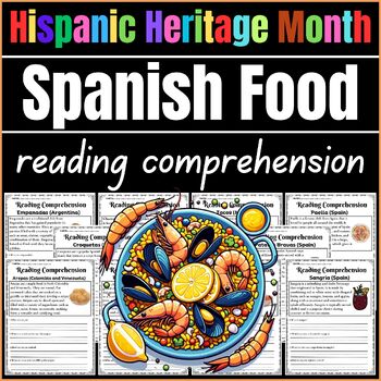 Preview of Hispanic Heritage Month Spanish Food reading comprehension