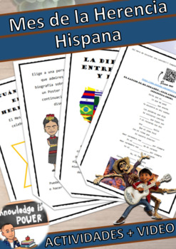 Preview of Hispanic Heritage Month Spanish | For Kids | Activities + Videos + Song
