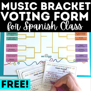 Preview of Spanish March Music Bracket mania musical de marzo voting form Freebie
