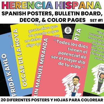 Preview of Hispanic Heritage Month Spanish Posters | Bulletin Board | Herencia Hispana