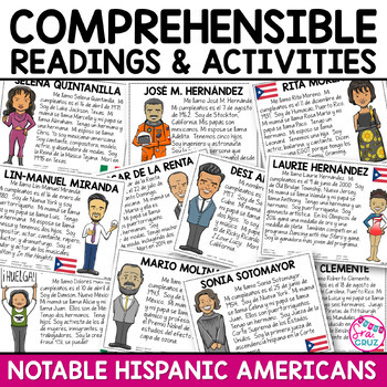 Preview of Hispanic Heritage Month Spanish Reading Comprehension Passages & Activities