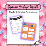 Hispanic Heritage Month Student Templates | Editable