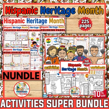 Preview of Hispanic Heritage Month Super Activities Bundle | back to school worksheets