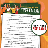 Hispanic Heritage Month Trivia Printable Game