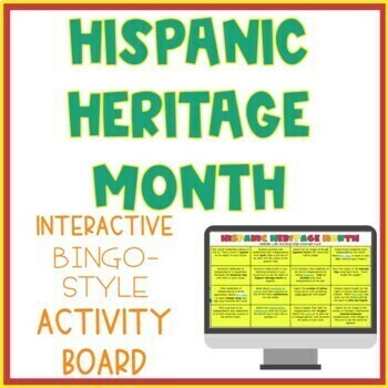 Preview of Hispanic Heritage Month - Virtual Bingo / Interactive Activity Board