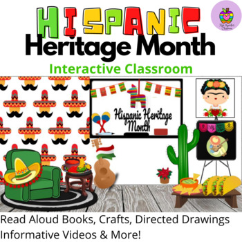 Preview of Hispanic Heritage Month Virtual Interactive Classroom- Read Alouds, Crafts