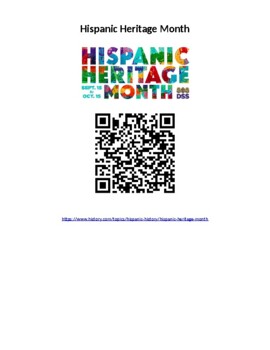 Preview of Hispanic Heritage Month: What is Hispanic Heritage Month? web quest