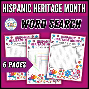 Preview of Hispanic Heritage Month Word Search Puzzle
